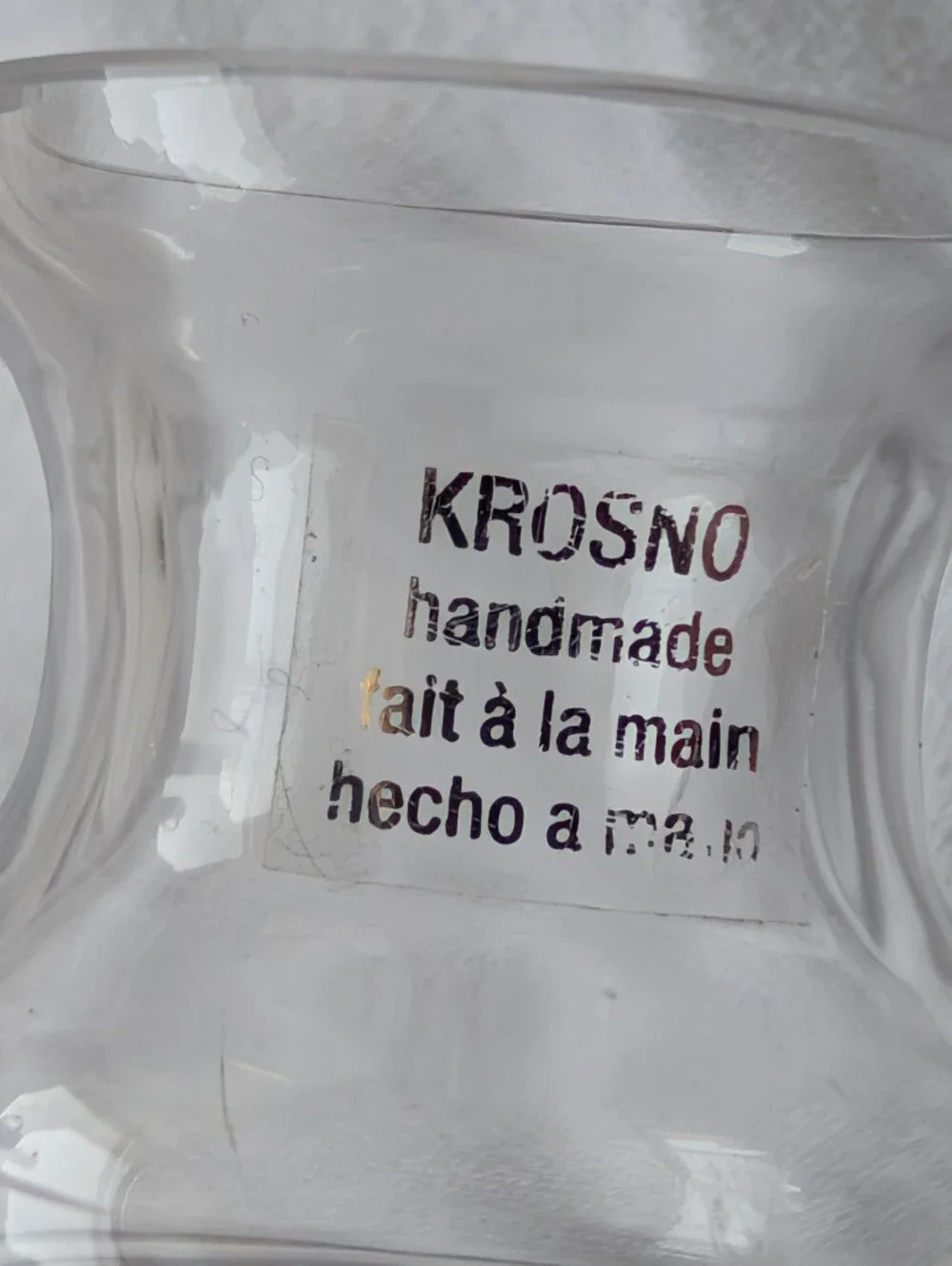 Crate&Barrel Krosno Poland Glass Wells Decanter with Stopper